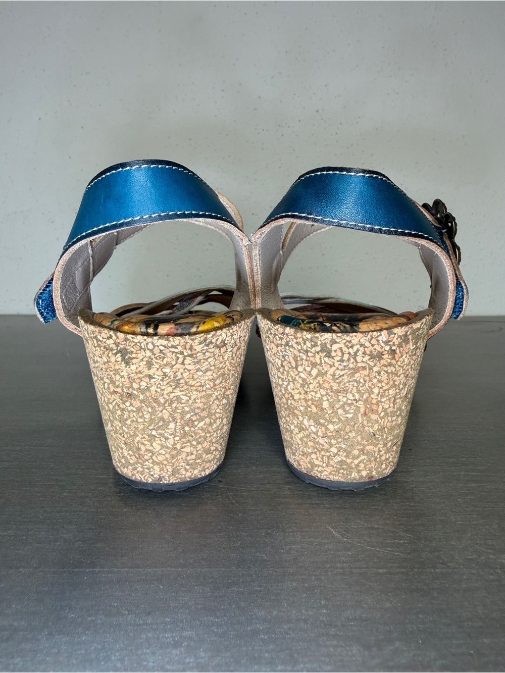 L'Artiste Audrie Spring Step Floral Strappy Leather Cork Wedge Sandals US 7 - Picture 8 of 11